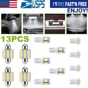 13Pcs T10 31mm Festoon LED Light Bulb Interior Dome Map LED Lights License Plate Trunk Side Positioning Lights 6000K White - Image 12