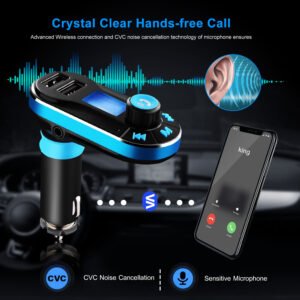 Car Wireless FM Transmitter Dual USB Charger Hands-free Call MP3 Player Aux-in LED Display Remote Controller - Image 8