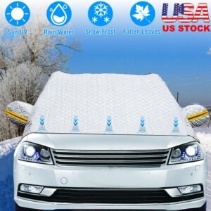 Car Windshield Snow Cover Windproof Magnetic Car Windscreen Cover Frost Ice Protection with Side?Mirror Protector 5 Magnets for Most Vehicles - Image 5