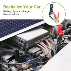 Outdoor Solar Panel 12V 25W Car Battery Charger IP68 Waterproof w/ 3.0A Dual USB Charging Clip Line For RV Car Boat - Image 13