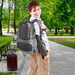 Unisex School Backpack Casual Travel Shoulder Bag W/ Adjustable Straps Dual-Water Bottle Pouch Multiple Zippered Pockets For Gym Sports Travel School - Image 10