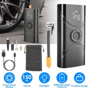 Car Tire Inflator Pump Portable Car Air Compressor 6000mAh Wireless Electric Air Pump 150 PSI with LED Light - Image 2