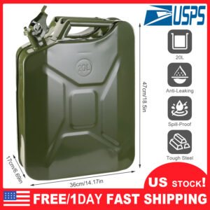 20L Gas Can 5 Gallon Spill Proof Gasoline Fuel Jerry Can Heavy Duty Steel - Image 5