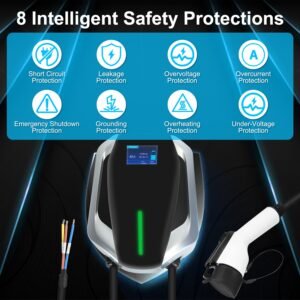 Level 2 Electric Vehicle Charger EV Wall Charger Car Charging Station with 2 Swipecards Digital Display Gun Locking for Home Garage - Image 10