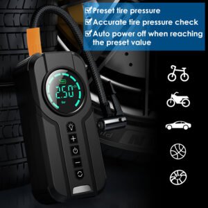 Car Tire Inflator Pump Portable Car Air Compressor Wireless Electric Air Pump 150 PSI with LED Light - Image 7