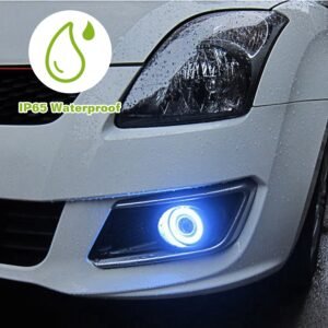 2 Pcs 2.5"Auto COB LED Fog Light 1200LM 6000k White IP65 Waterproof Halo Angel Eye Ring Bulb Lamp Driving DRL 12V - Image 8