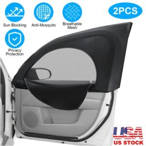 2Pcs Car Front Window Shades Stretchy Car Side Window Screen?Mesh Window Cover?for Car Heat Shading UV Privacy Protection - Image 4