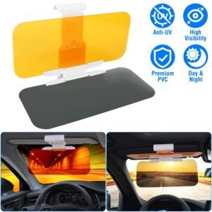 Sun Visor Extender for car 2 in 1 Anti-glare Driving Visor with Adjustable View Angles Day Night Automobile Sun Anti-UV Block Visor for Clearer Vision - Image 2