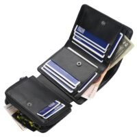 Men?s Leather Wallet ID Card Holder Purse Trifold Clutch Money Zipper with ID Window
14 Credit Card 1 ID Card