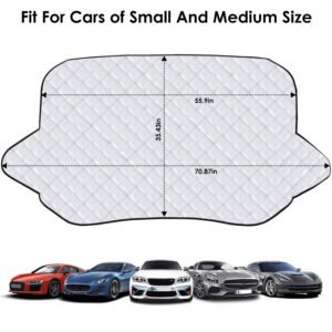 55.9x36.6x0.1in Car Windshield Snow Cover Windshield Protector against Ice Sun Fit for Small Mid SUVs with Anti-theft Flaps - Image 10