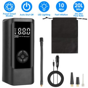 Car Tire Inflator Pump Portable Car Air Compressor Corded Electric Air Pump With LED Light - Image 2