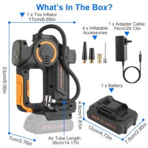 140W 150PSI 21V Battery Powered Tire Inflator Cordless Air Pump  Digital Air Compressor with LED Light for Cars Motorcycles Bicycles Balls - Image 13