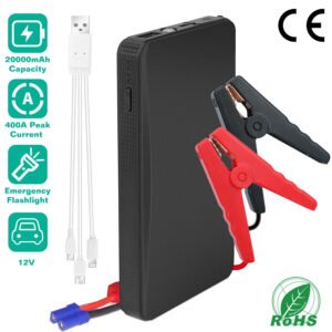 12V Car Jumper Starter 400A Peak 20000mAh Battery Charger Power Bank Portable Power Booster Battery w/ 3 Flashlight Modes - Image 2