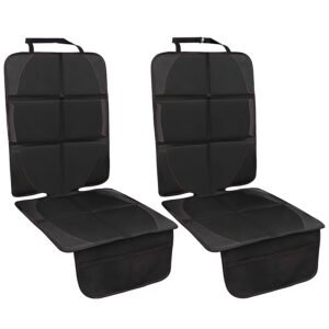 2 Packs Car Seat Protector Cushion Mat Pad with Thick Padding Protector for Child Baby Car Seat Mesh Pockets Non-slip - Image 14