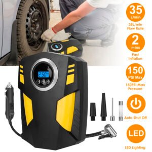 Portable Car Tire Inflator DC 12V Digital Car Air Pump Compressor Electric Air Pump w/LED Light 150PSI - Image 4