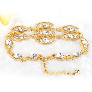 Noble Burnished Gold Bling Rhinestone Bracelet - Image 2