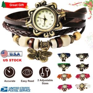 Vintage Women's Watch Bohemian Handmade Leather Watch Quartz Wrist Watch Fashion - Image 2