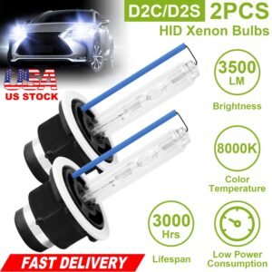 2PCS D2C/D2S HID Xenon Light Bulbs 35W 8000K 3500LM Headlight Replacement Bulbs - Image 11