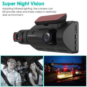 Dual Lens Car DVR Dash Cam Video Recorder 720P Front Inside Camera Loop Recording Night Vision Driving Vehicle Recorder - Image 9