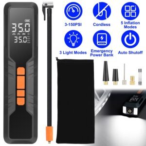 150PSI Portable Tire Inflator Cordless Digital Air Compressor Compact Air Pump with 5 Inflation Modes 3 Light Modes Emergency Power Bank - Image 4