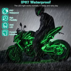 6Pcs Motorcycle LED Light Strips Multi-Color Neon Light Kits Waterproof DC 12V RGB Atmosphere Lights W/ Remote Controller Fit For Motorcycle Car SUV A - Image 7