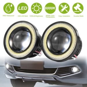 2 Pcs 2.5"Auto COB LED Fog Light 1200LM 6000k White IP65 Waterproof Halo Angel Eye Ring Bulb Lamp Driving DRL 12V - Image 3