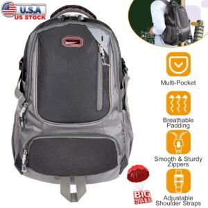Unisex School Backpack Casual Travel Shoulder Bag W/ Adjustable Straps Dual-Water Bottle Pouch Multiple Zippered Pockets For Gym Sports Travel School - Image 3
