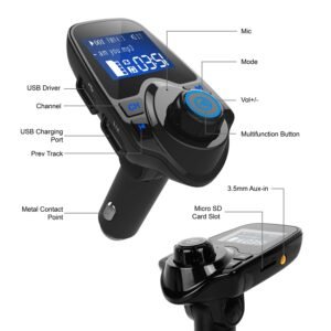 iMounTek Car Wireless FM Transmitter MP3 Player Hand-Free Call USB Charger AUX Input TF Card USB Flash Drive - Image 10