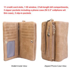 Luxury Women?s Leather Clutch Wallet Card Holder Phone Case Purse - Image 7