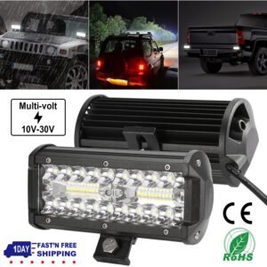7" LED Light Bar 120W 12000LM LED Work Light Pods Offroad Driving Lights IP67 Waterproof Fog Light Spot Flood Beam for Jeep Trailer Truck Bus Boat - Image 14