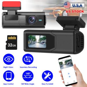 2K HD Front Dash Cam For Car With IPS Screen Night Vision Loop Recording Included 32G Storage Card 140? Wide Angle WiFi App Control Front Dashcam - Image 5