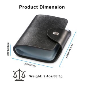 Credit Card Holder Card Organizer Pouch PU Leather Case Snap Closure with 26Pcs Card Slots - Image 8