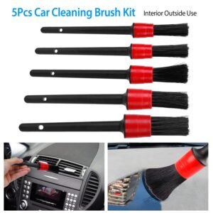 5Pcs Car Detailing Brush Set Detail Gap Cleaner For Automotive Dashboard Air Vent Wheels Cleaning Wet Dry Use - Image 7