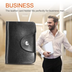 Credit Card Holder Card Organizer Pouch PU Leather Case Snap Closure with 26Pcs Card Slots - Image 11