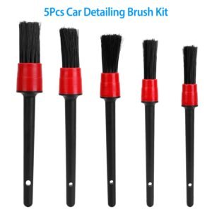 5Pcs Car Detailing Brush Set Detail Gap Cleaner For Automotive Dashboard Air Vent Wheels Cleaning Wet Dry Use - Image 3
