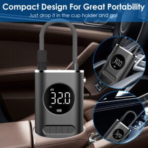 Car Tire Inflator Pump Portable Car Air Compressor Wireless Electric Air Pump 150 PSI with LED Light - Image 12