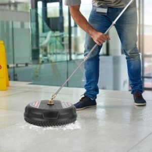 15in High Pressure Flat Surface Cleaner 4000PSI Disc Power Washer Broom w/ 2 Washer Extension Wands 2 x Replacement Nozzles - Image 10