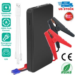 12V Car Jumper Starter 400A Peak 20000mAh Battery Charger Power Bank Portable Power Booster Battery w/ 3 Flashlight Modes - Image 3