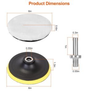 5Pcs 6" Buffing Polishing Pads Car Plush Buffing Waxing Wheels Mop Set with M14 Drill Screw for Car Polisher Drill Adapter - Image 6