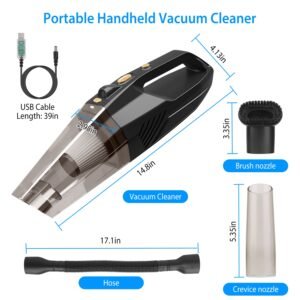 Handheld Cordless Car Vacuum Cleaner 120W 8000PA DC 12V Car Auto Home Duster Wet Dry Powerful Suction with Accessory Kit - Image 13