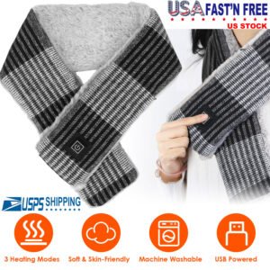 Electric Heated Scarf USB Heating Neck Wrap Unisex Winter Heated Neck Shawl Soft Warm Scarves w/ 3 Heating Modes - Image 6