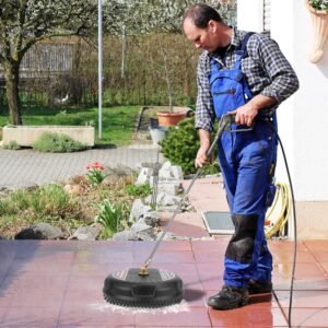 15in High Pressure Flat Surface Cleaner 4000PSI Disc Power Washer Broom w/ 2 Washer Extension Wands 2 x Replacement Nozzles - Image 11