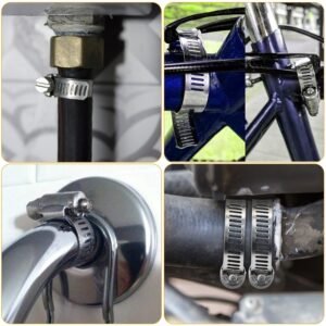 60Pcs Hose Clamp Set Stainless Steel Adjustable Worm Gear Assortment Pipe Tube Hose Clip Kit For Plumbing Automotive Mechanical - Image 12