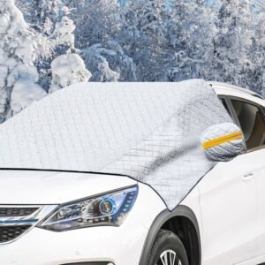 Car Windshield Snow Cover Windproof Magnetic Car Windscreen Cover Frost Ice Protection with Side?Mirror Protector 5 Magnets for Most Vehicles - Image 13