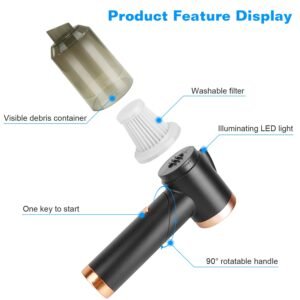120W 9000PA Cordless Handheld Vacuum Cleaner w/ Searchlight Portable Rechargeable Car Auto Home Duster - Image 11