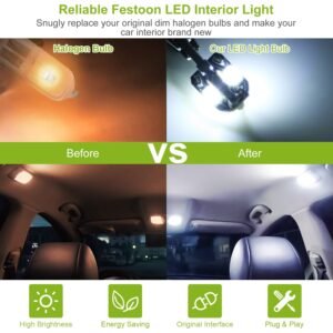20Pcs T10 SMD5730 LED Light Bulbs 6000K Wedge Light Lamps Dome Map License Plate Car Interior Festoon Lights Kits - Image 12