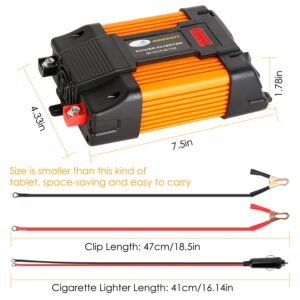 500W Continuous Power Inverter DC 12V To AC 110V Car 4000w Peak Power Inverter w/ Dual 5V 2.1A USB Ports For RV Caravan Truck Laptop - Image 11