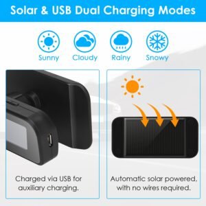 Wireless Solar Car Tire Pressure Monitoring System Auto Tire Pressure Monitor with Built-in Sensors Temperature Alarm for Car SUV Sedan RV - Image 13