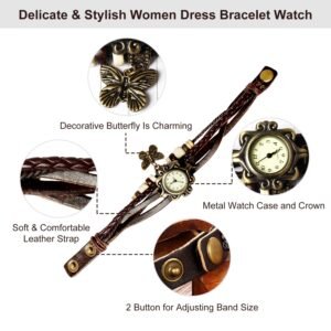 Vintage Women's Watch Bohemian Handmade Leather Watch Quartz Wrist Watch Fashion - Image 13