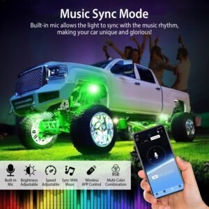 8 Pods RGB LED Rock Lights?DC12V Car Neon Light Kit IP68 Waterproof Underglow Lights with Double Remote Controls Wireless APP Control?for Jeep Truck U - Image 9